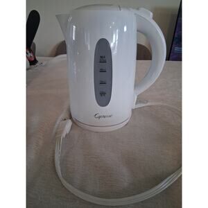 Capresso 279 Electric Water Kettle White 57 oz 1.7L 1500W Rapid Boil Tea Heater